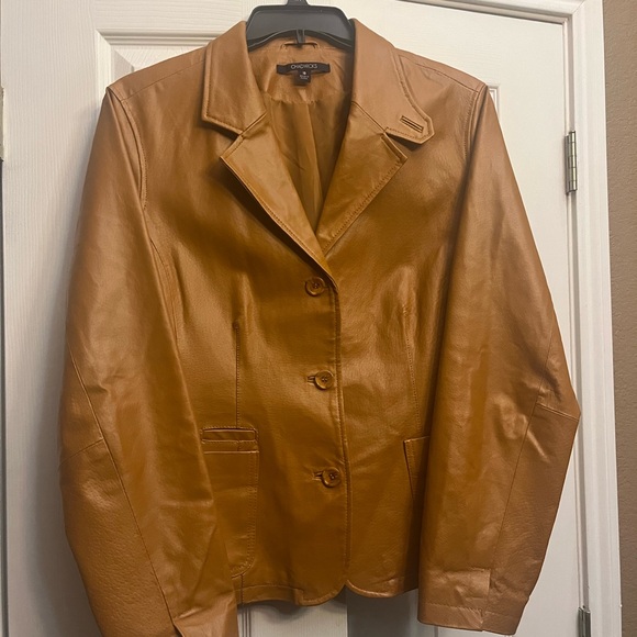 Burnt orange leather jacket size 18 or XL - Picture 2 of 5